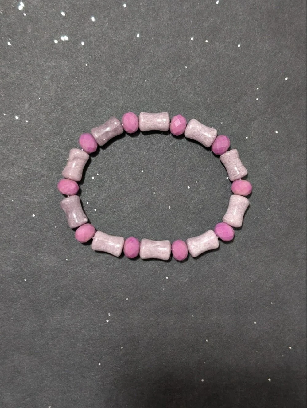 Lepidolite/Purple Mica/Jade Bracelet